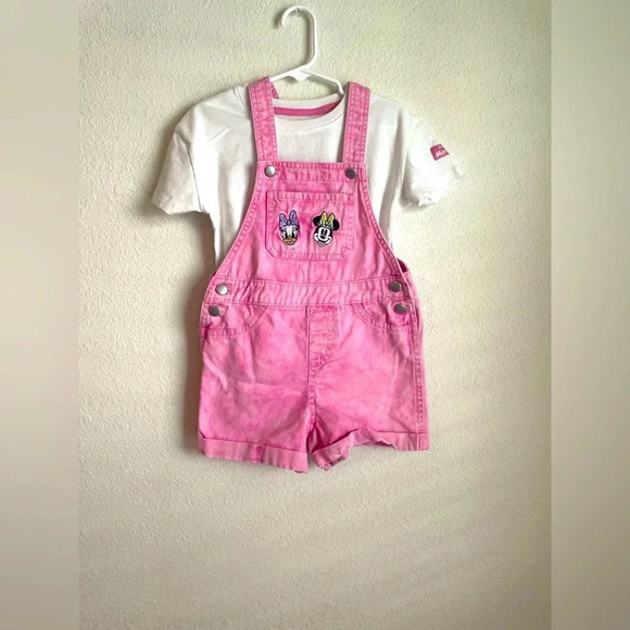 Disney Other - Disney Mickey & Friends Toddler Girls pink Top and Denim Shortfalls size 4T